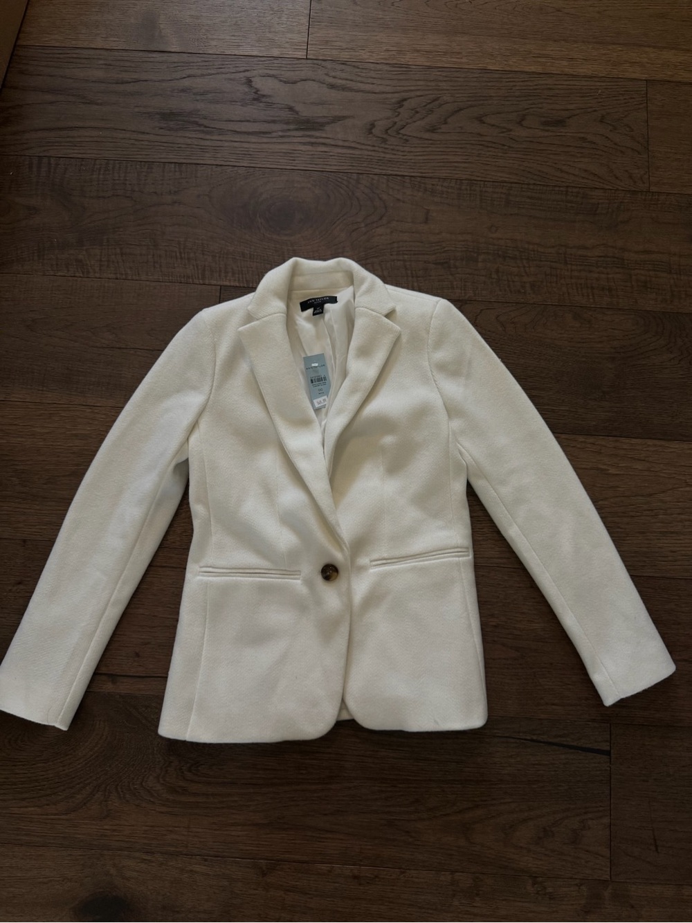 Ann Taylor White Fleece Blazer
